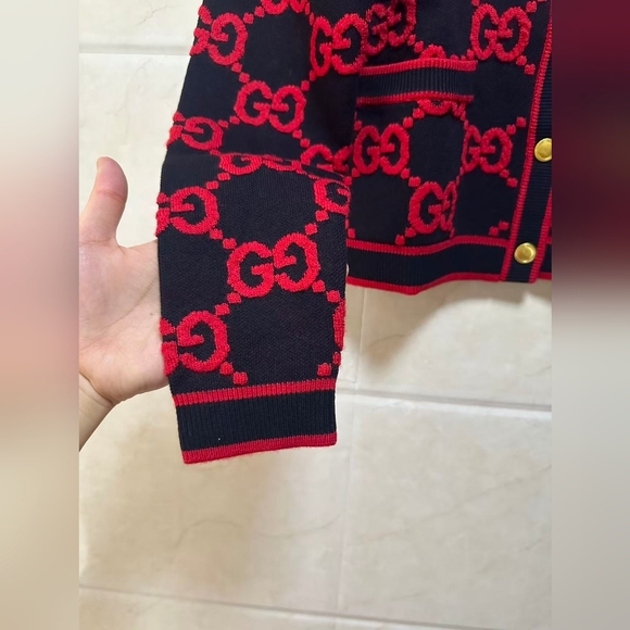 Gucci GG Jacquard Wool blend Knit Cardigan - Picture 6 of 16